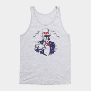 Uncle Sam Aviation Planes WW2 Vintage Propaganda Tank Top